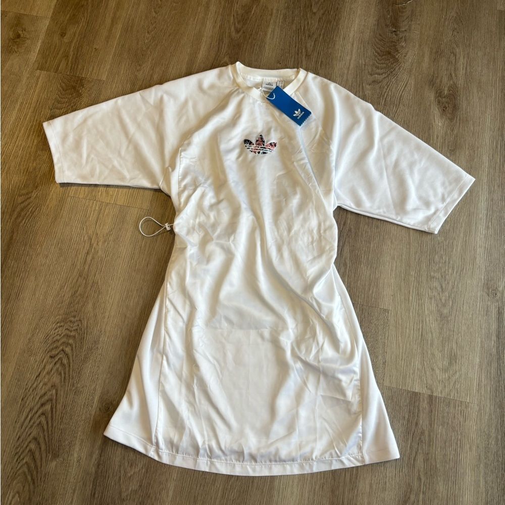 adidas Originals white logo string Tee Dress - Picture 7 of 13